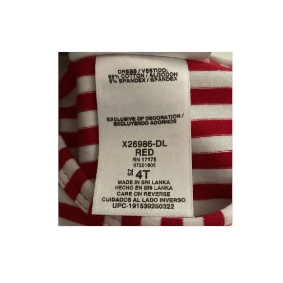 Bonnie Jean Red And White Stripes Christmas Dress - Picture 4 of 12